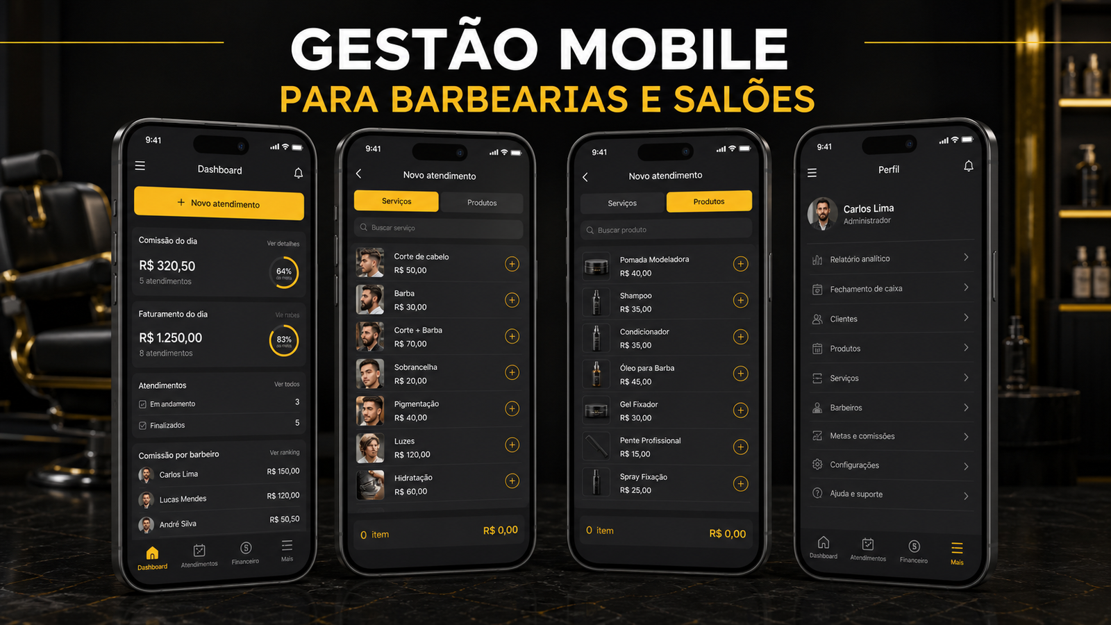 Gestão Mobile para Barbearias e Salões